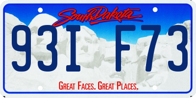 SD license plate 93IF73