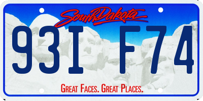 SD license plate 93IF74