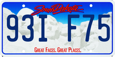 SD license plate 93IF75