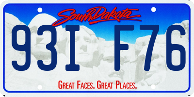 SD license plate 93IF76