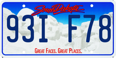 SD license plate 93IF78