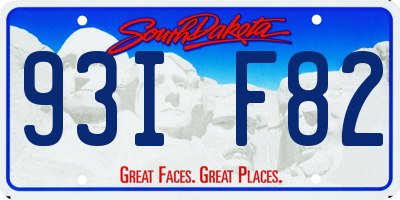 SD license plate 93IF82