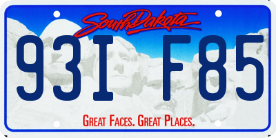 SD license plate 93IF85