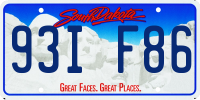 SD license plate 93IF86