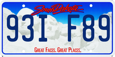 SD license plate 93IF89