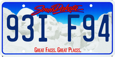 SD license plate 93IF94