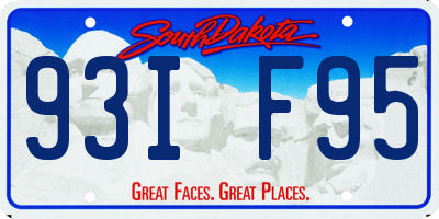 SD license plate 93IF95