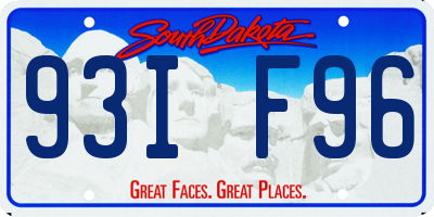 SD license plate 93IF96