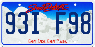 SD license plate 93IF98