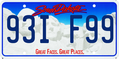 SD license plate 93IF99