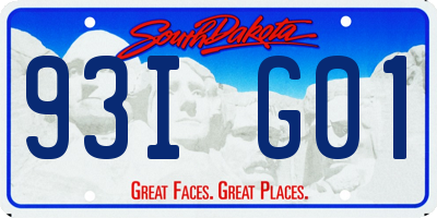 SD license plate 93IG01