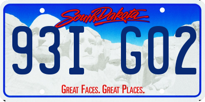 SD license plate 93IG02