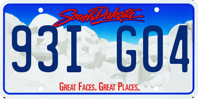 SD license plate 93IG04