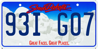 SD license plate 93IG07