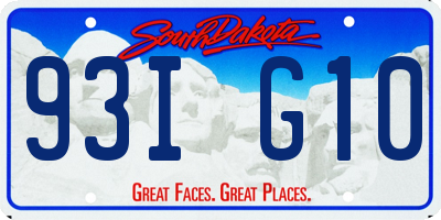 SD license plate 93IG10