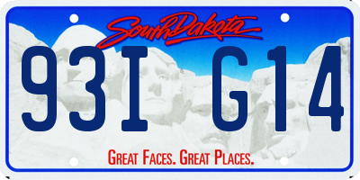 SD license plate 93IG14