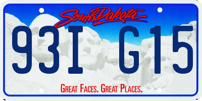 SD license plate 93IG15