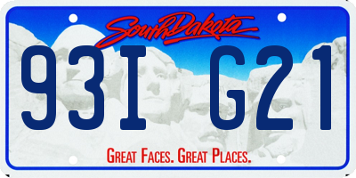 SD license plate 93IG21