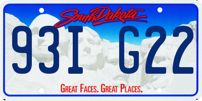 SD license plate 93IG22