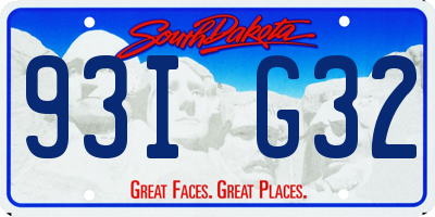 SD license plate 93IG32