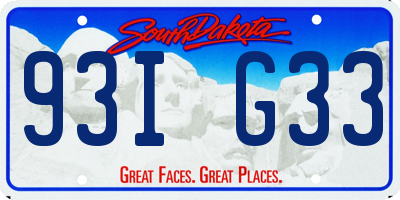 SD license plate 93IG33