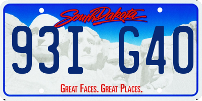 SD license plate 93IG40
