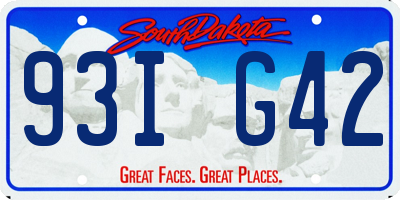 SD license plate 93IG42