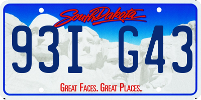SD license plate 93IG43