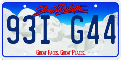 SD license plate 93IG44