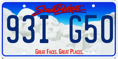 SD license plate 93IG50
