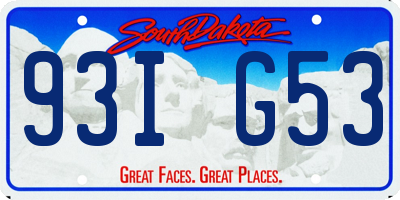 SD license plate 93IG53