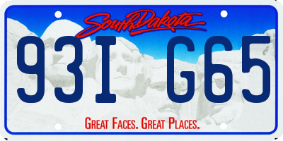 SD license plate 93IG65