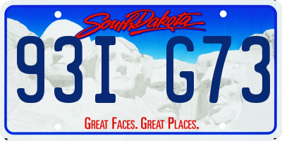 SD license plate 93IG73