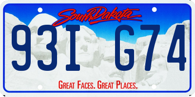 SD license plate 93IG74