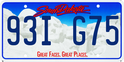 SD license plate 93IG75