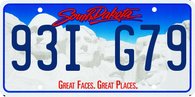 SD license plate 93IG79