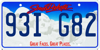 SD license plate 93IG82