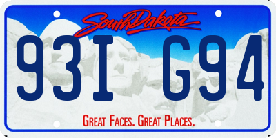 SD license plate 93IG94