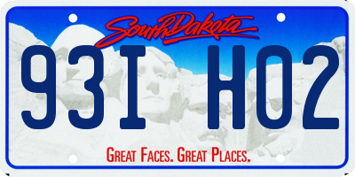 SD license plate 93IH02