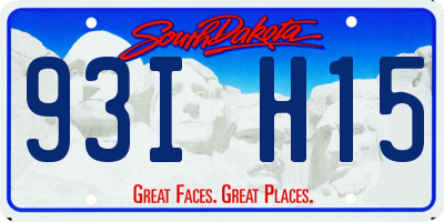 SD license plate 93IH15