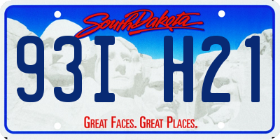 SD license plate 93IH21