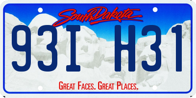 SD license plate 93IH31