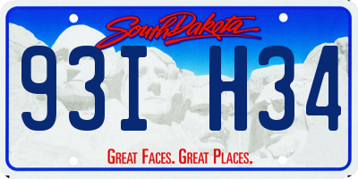 SD license plate 93IH34