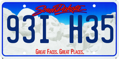 SD license plate 93IH35