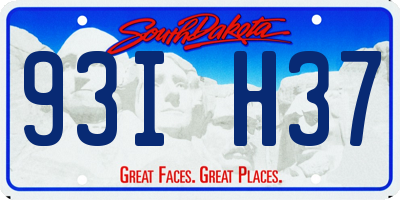 SD license plate 93IH37