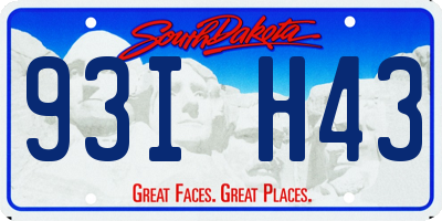 SD license plate 93IH43