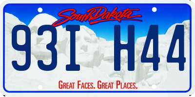 SD license plate 93IH44