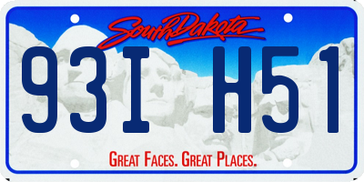 SD license plate 93IH51