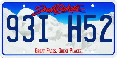 SD license plate 93IH52