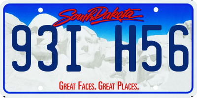 SD license plate 93IH56